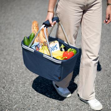 Shopper „BASKET” - preklopna ,napravljena od stofa