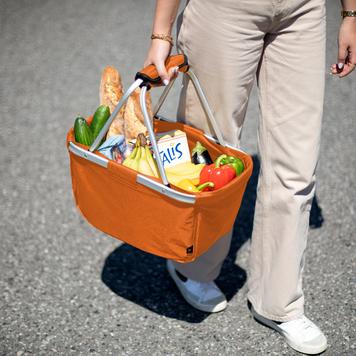 Shopper „BASKET” - preklopna ,napravljena od stofa