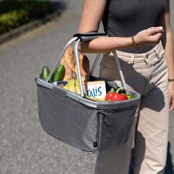 Shopper „BASKET” - preklopna ,napravljena od stofa