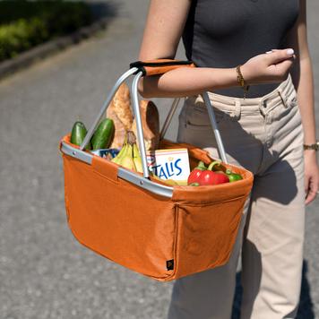 Shopper „BASKET” - preklopna ,napravljena od stofa