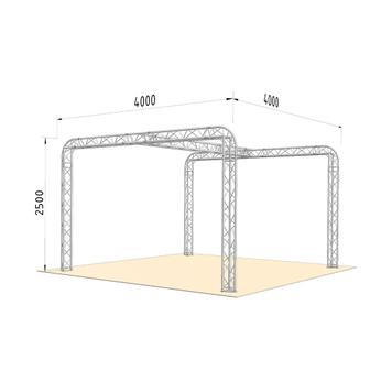 Sajamski stand FD 23, 4000 mm x 2500 mm x 4000 mm ( B x H x T)